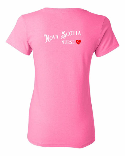 Nova Scotia Nurse Left Chest and Back womens-tee