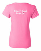 PEI Girl Heart Dot Left Chest And Back Women's Tee