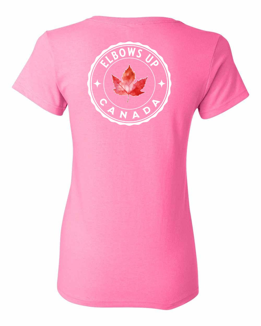 Elbows Up Leaf Left Chest and Back Women's Tee
