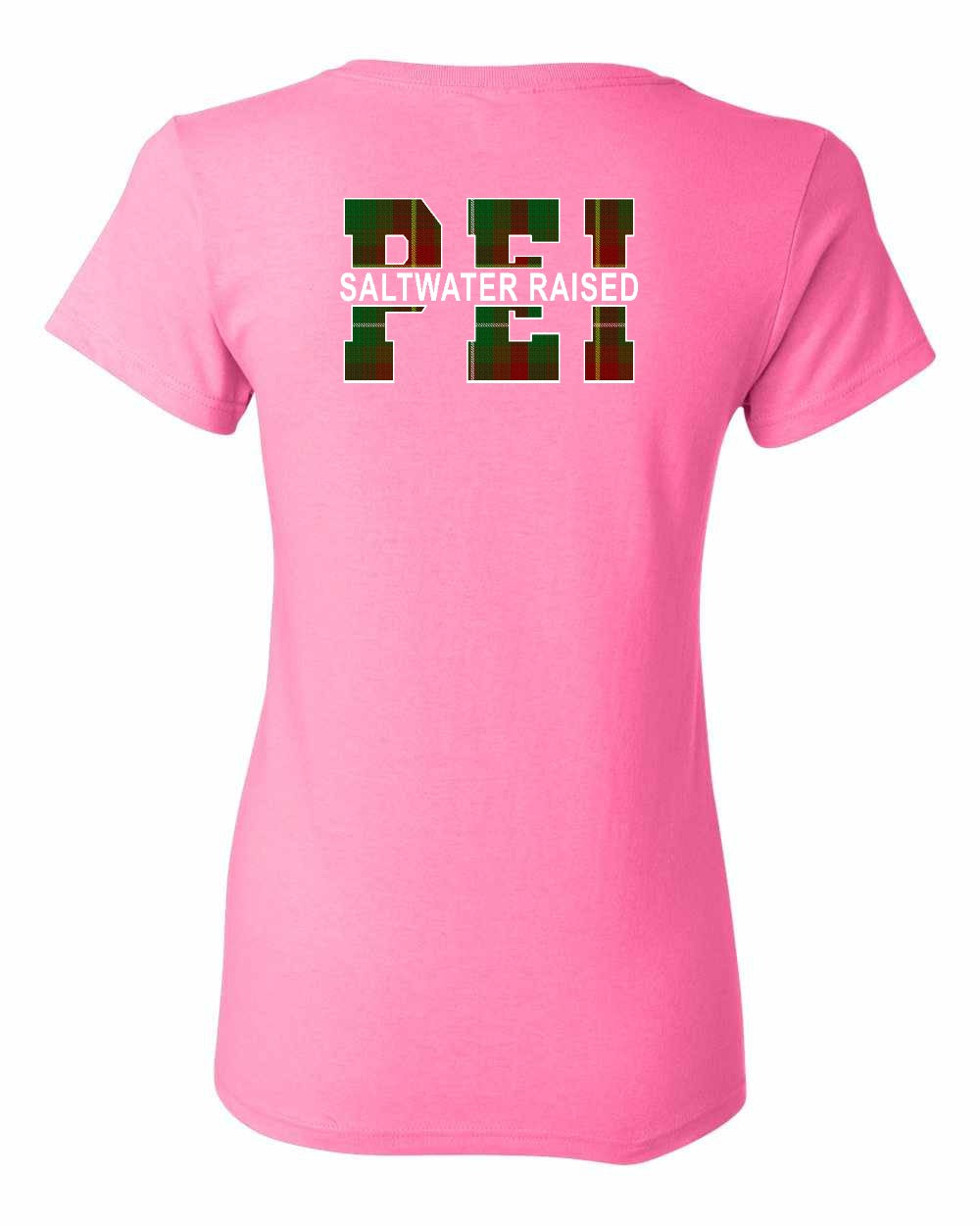 PEI Saltwater Raised Left Chest and Back Women's Tee