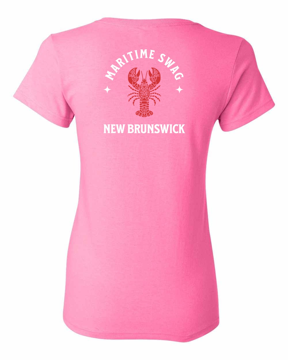 Maritime Swag New Brunswick Mandala Red Lobster Left Chest and Back Women's Tee