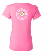 Born and Raised Heart Flag CB Left Chest and Back Women's Tee