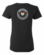 Born and Raised Heart Flag PEI Left Chest and Back Women's Tee