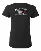 Maritime Girl Forever and Always Left Chest and Back Women's Tee