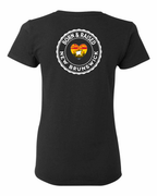 Born and Raised Heart Flag NB Left Chest and Back Women's Tee