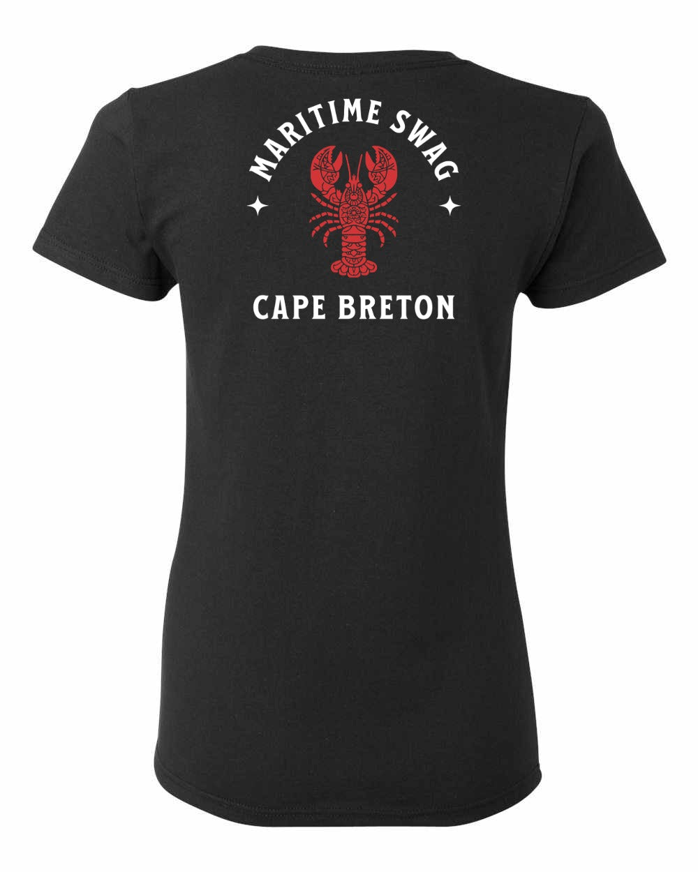Maritime Swag Cape Breton Mandala Red Lobster Left Chest and Back Women's Tee