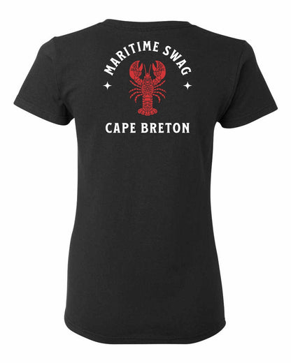 Maritime Swag Cape Breton Mandala Red Lobster Left Chest and Back Women's Tee
