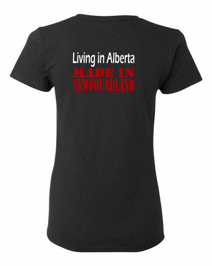 Living Alberta Made in Newfoundland Left Chest and Back Women's Tee