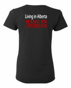 Living Alberta Made in CB Left Chest and Back Women's Tee