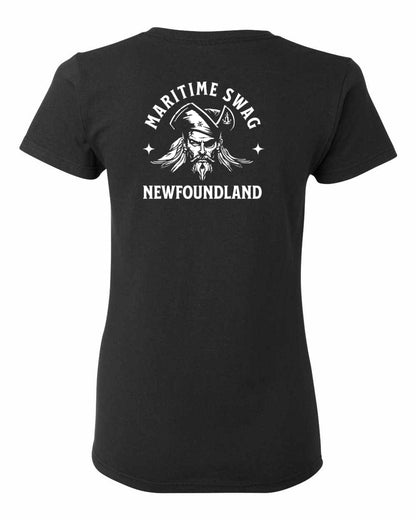 Maritime Swag Newfoundland Pirate Left Chest and Back Women's Tee