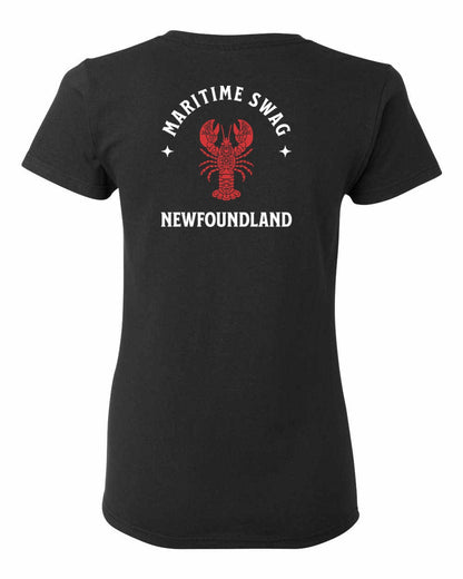 Maritime Swag Newfoundland Mandala Red Lobster Left Chest and Back Women's Tee
