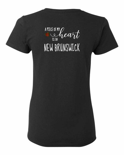 A piece of My heart in New Brunswick (Tartan Heart) Left Chest and Back Women's Tee