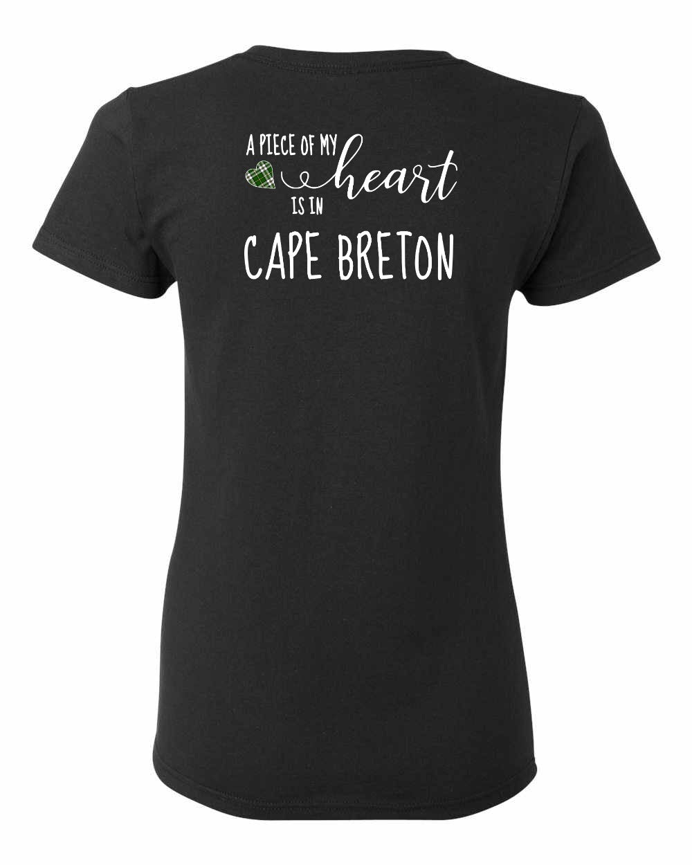 A piece of My heart in CB Tartan Heart Left Chest and Back Women's Tee