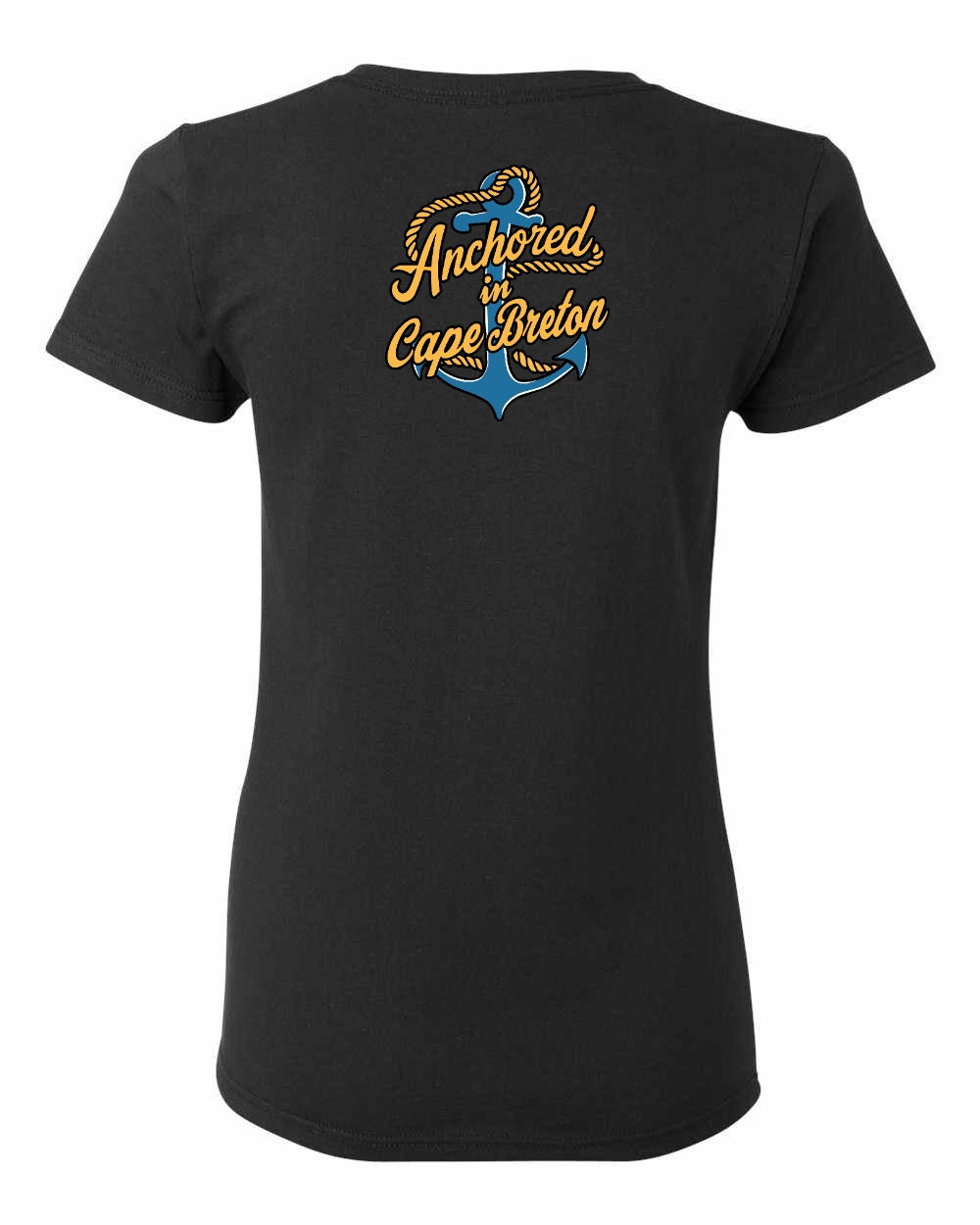 Anchored in Cape Breton (New Design) Left Chest and Back Women's Tee