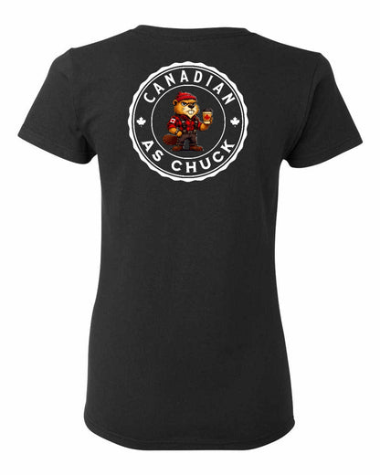 Canadian as Chuck Left Chest And Back Women's Tee