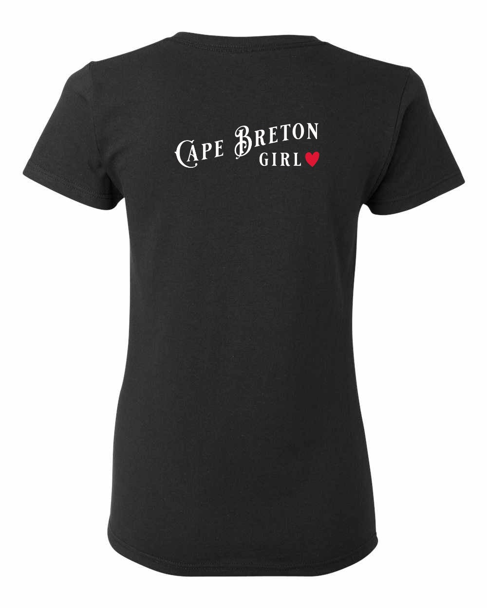 Cape Breton Girl Left Chest and Back Women's Tee