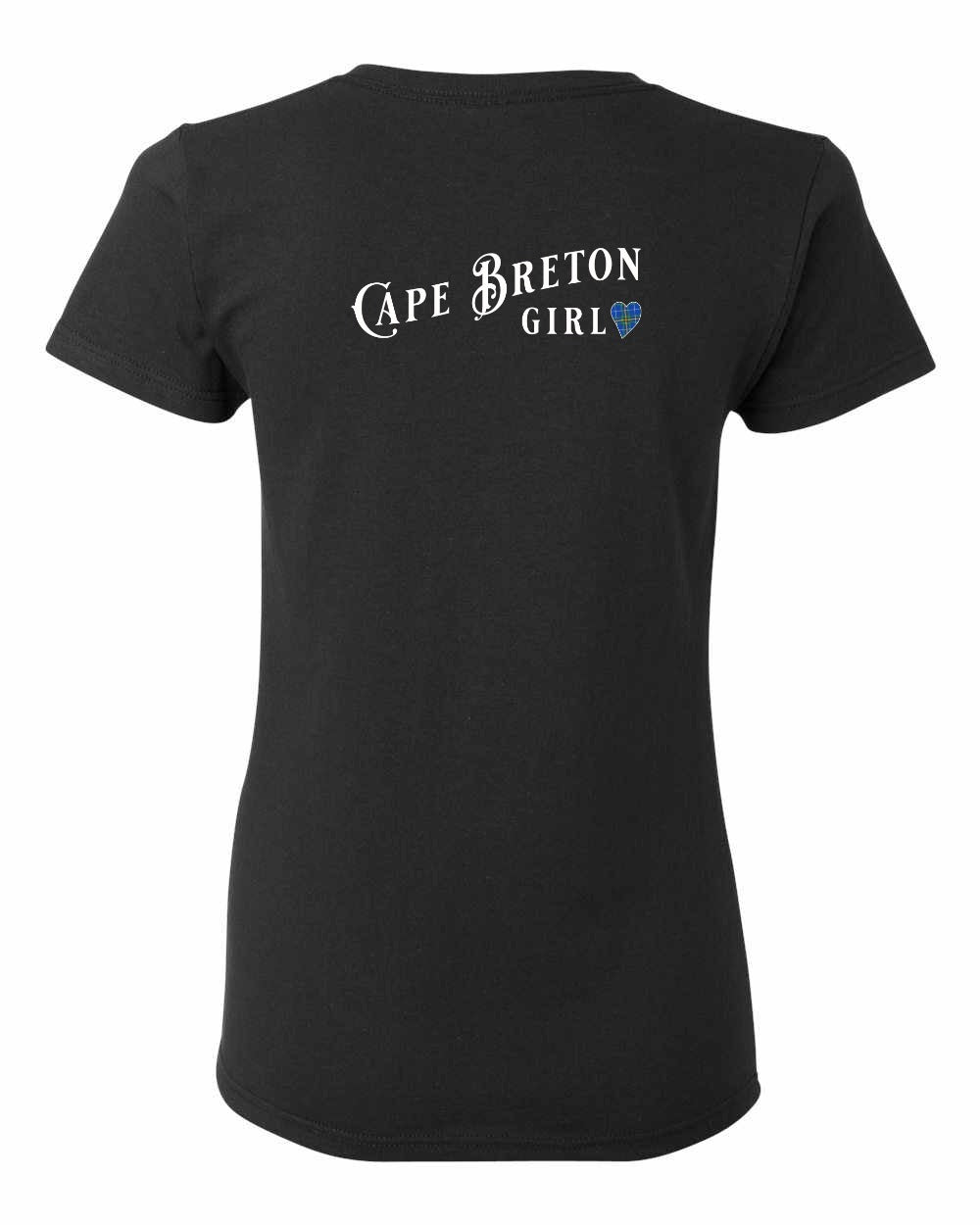 Cape Breton Girl Tartan Left Chest and Back Women's Tee