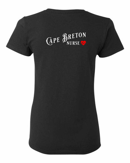 Cape Breton Nurse Left Chest and Back Women's Tee