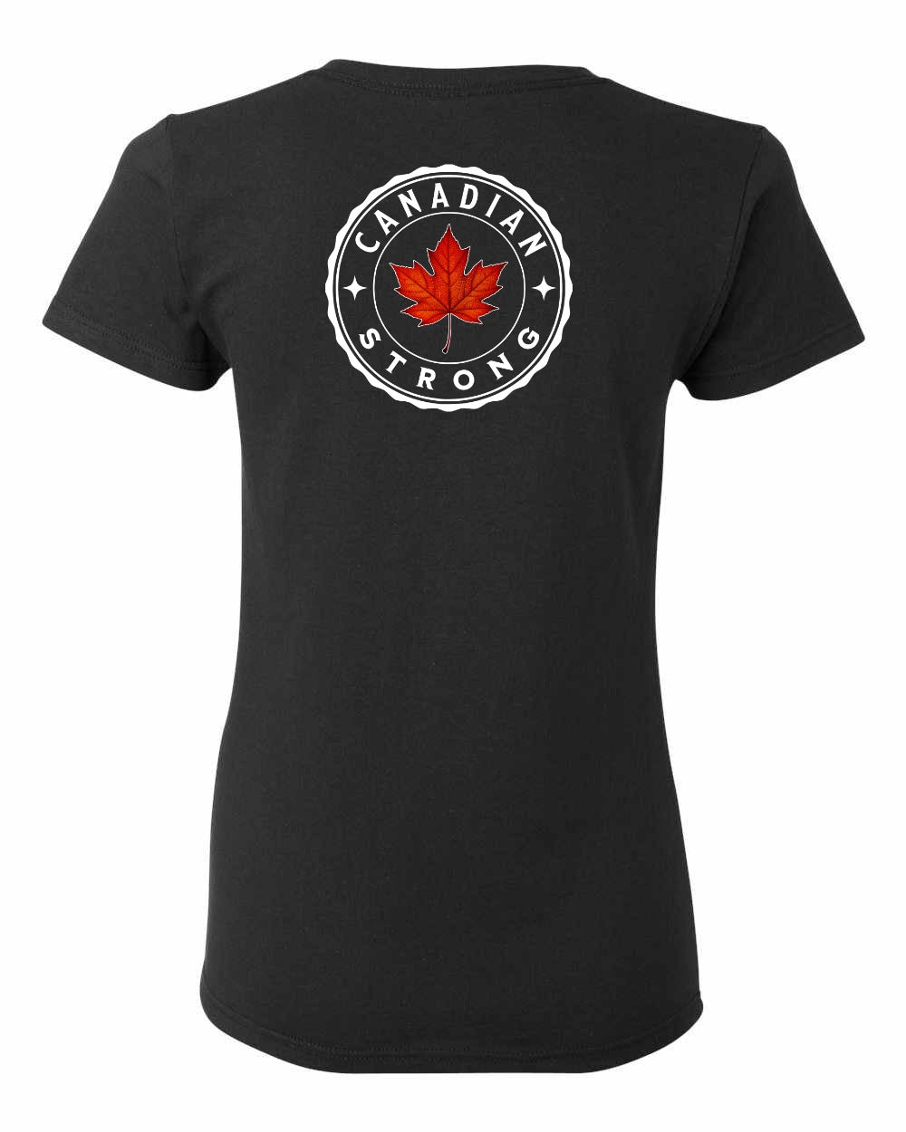 Canadian Strong Leaf Left Chest and Back Women's Tee - Gildan Canada (sewn Internationally)