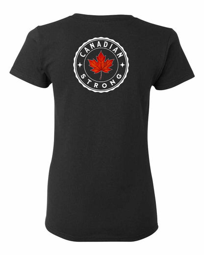 Canadian Strong Leaf Left Chest and Back Women's Tee