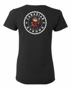 Canadian Strong Beaver Left Chest and Back Women's Tee - Gildan Canada (sewn Internationally)