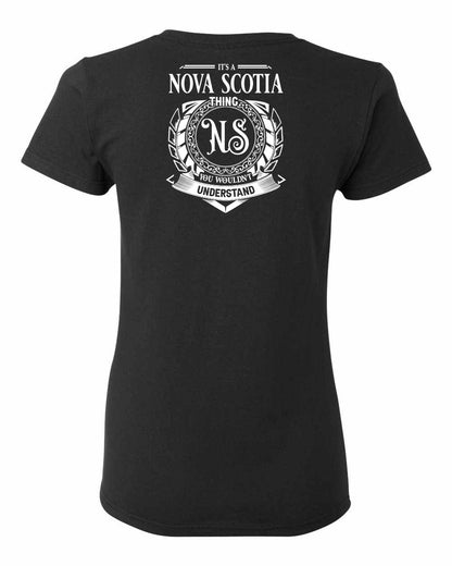 It's  A Nova Scotia Thing Left Chest and Back womens-tee