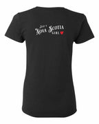 Just a NS Girl Red Heart Left Chest and Back Women's Tee