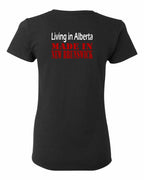 Living Alberta Made in NB Left Chest and Back Women's Tee