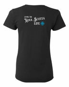 Living the NS Life blue Left Chest and Back Women's Tee