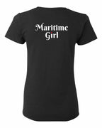 Maritime Girl Heart Dot Left Chest & Back Women's Tee