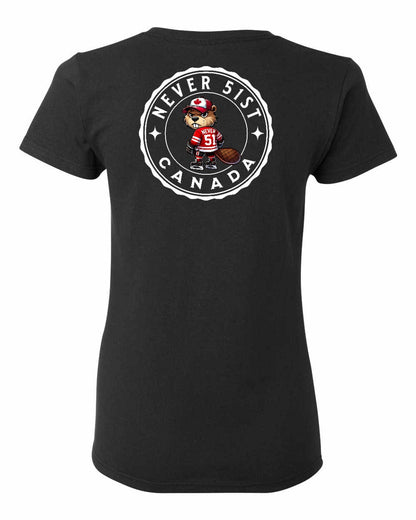 Never 51st Beaver Left Chest and Back Women's Tee