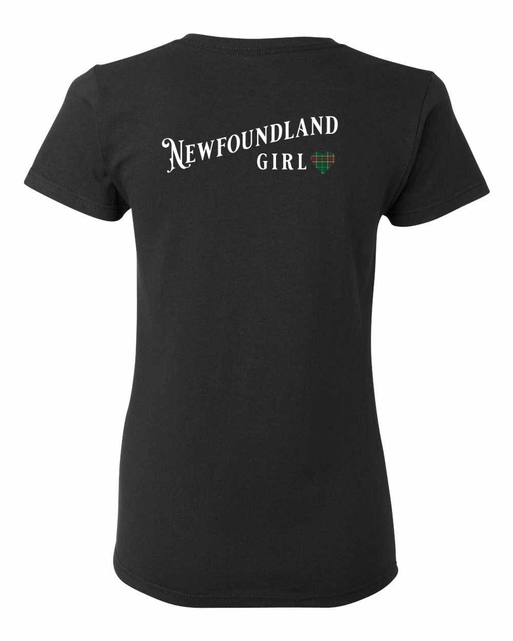 Newfoundland Girl Tartan Left Chest and Back Women's Tee