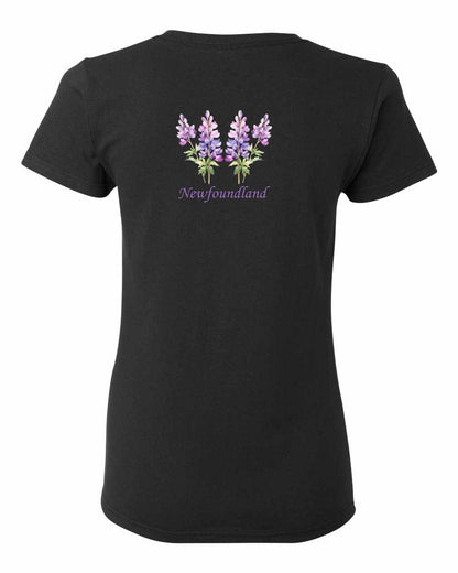 Newfoundland Lupins Left Chest and Back Women's Tee