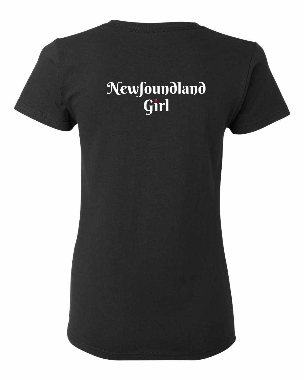 NFLD Girl Heart Dot Left Chest and Back Women's Tee