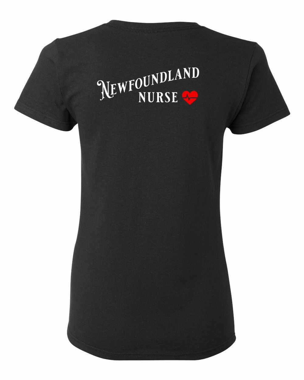 Newfoundland Nurse Left Chest and Back Women's Tee