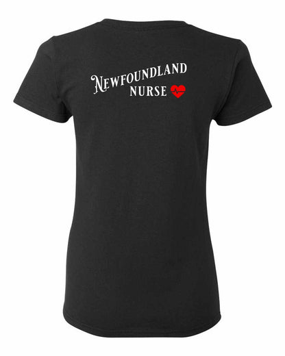 Newfoundland Nurse Left Chest and Back Women's Tee