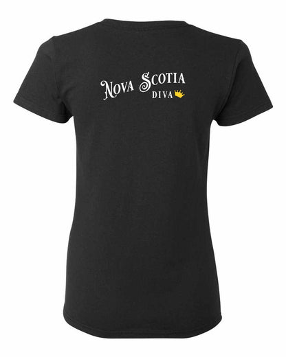 Nova Scotia Diva Left Chest and Back womens-tee