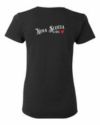 NS Girl Red Heart Left Chest and Back Women's Tee