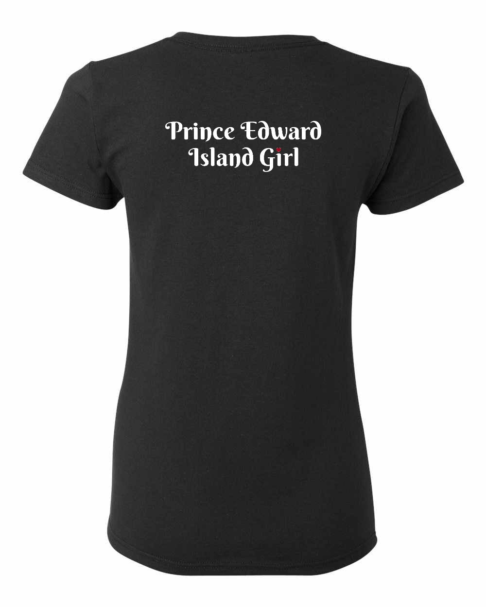 PEI Girl Heart Dot Left Chest And Back Women's Tee