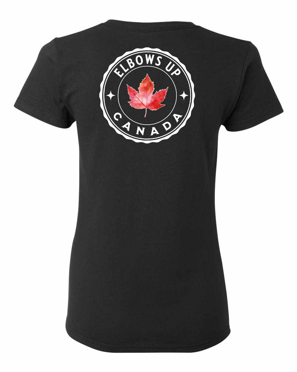Elbows Up Leaf Left Chest and Back Women's Tee