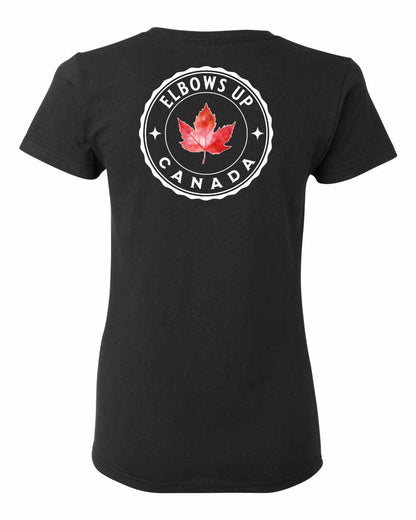 Elbows Up Leaf Left Chest and Back Women's Tee