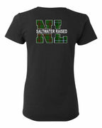 NFLD and Labrador Saltwater Raised Left Chest and Back Women's Tee