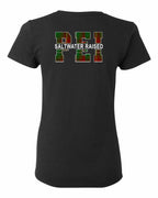 PEI Saltwater Raised Left Chest and Back Women's Tee