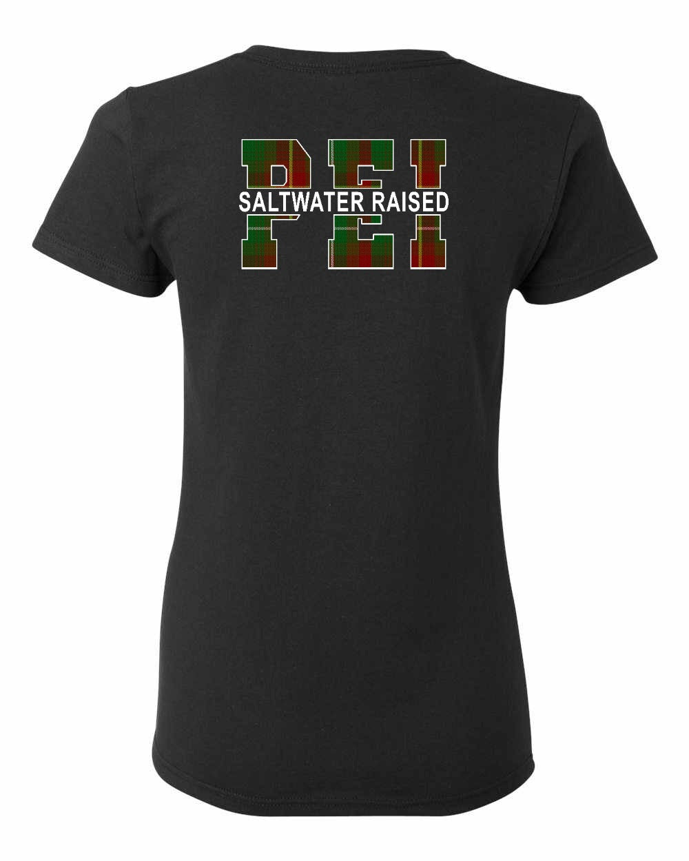 PEI Saltwater Raised Left Chest and Back Women's Tee