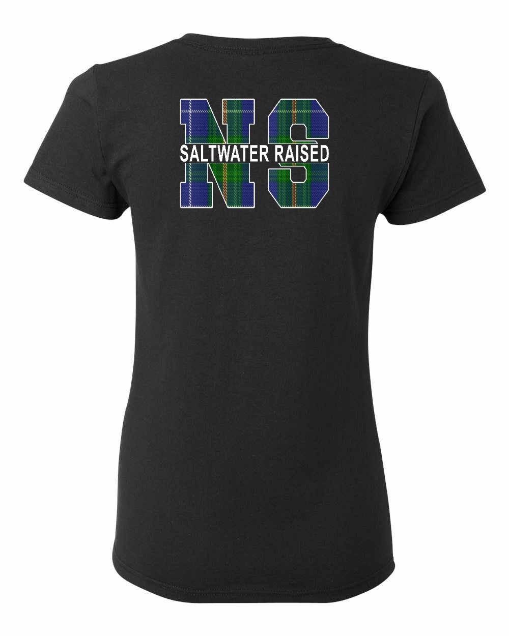 Saltwater Raised Left Chest and Back womens-tee
