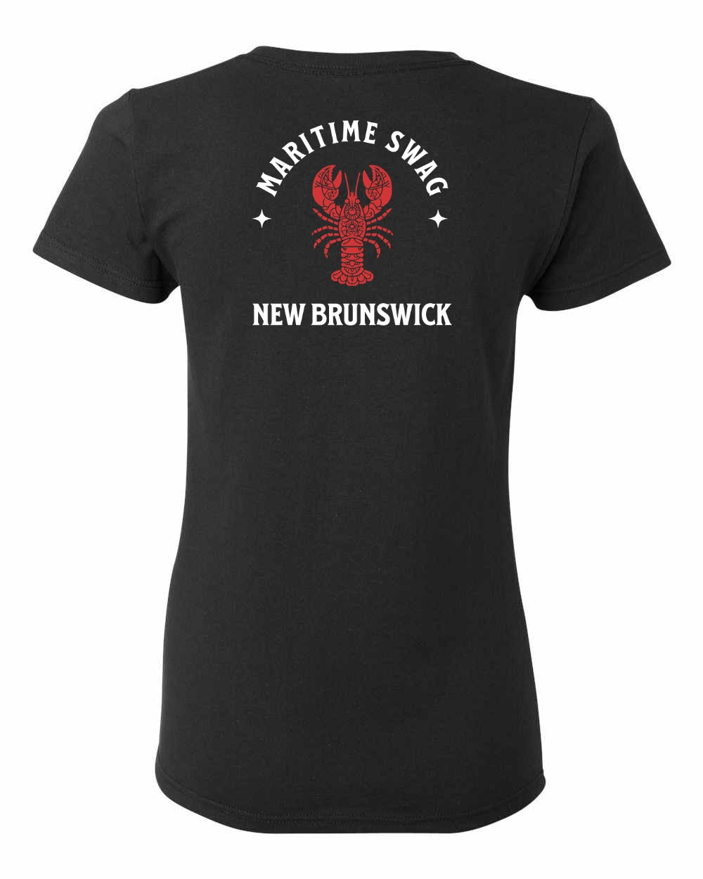 Maritime Swag New Brunswick Mandala Red Lobster Left Chest and Back Women's Tee