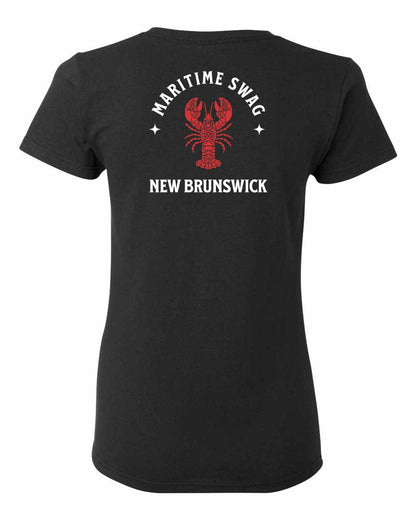 Maritime Swag New Brunswick Mandala Red Lobster Left Chest and Back Women's Tee