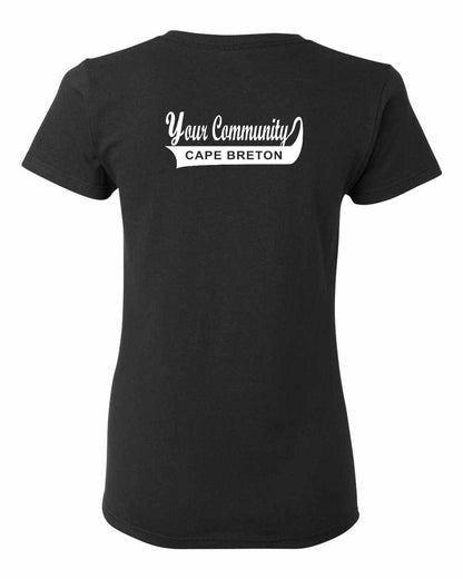 Your Community Swoop (Cape Breton) Left Chest and Back Women's Tee