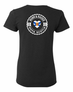 Born and Raised Heart Flag NS Left Chest and Back Women's Tee