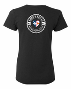 Born and Raised Heart Flag NFLD Left Chest and Back Women's Tee